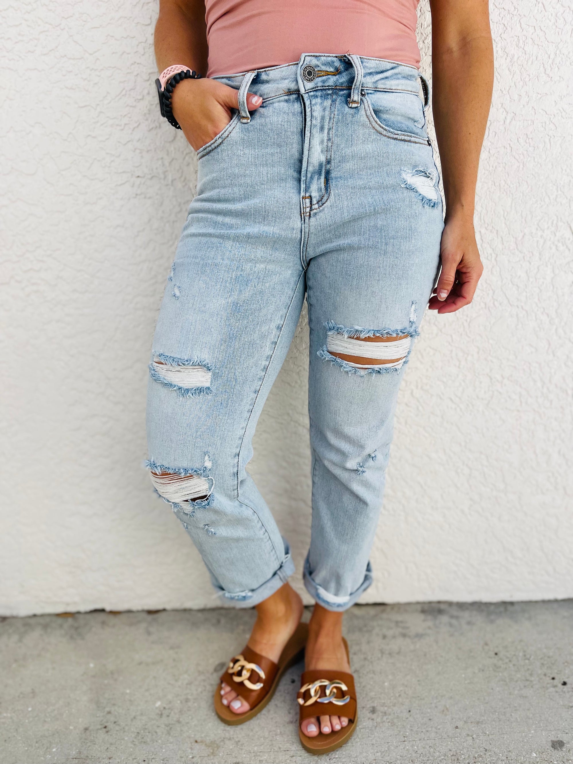 Love on Top Distressed Jeans