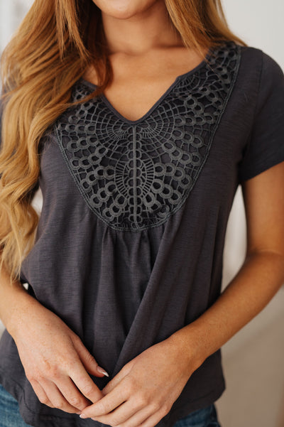 In the Detail Crocheted Accent Top