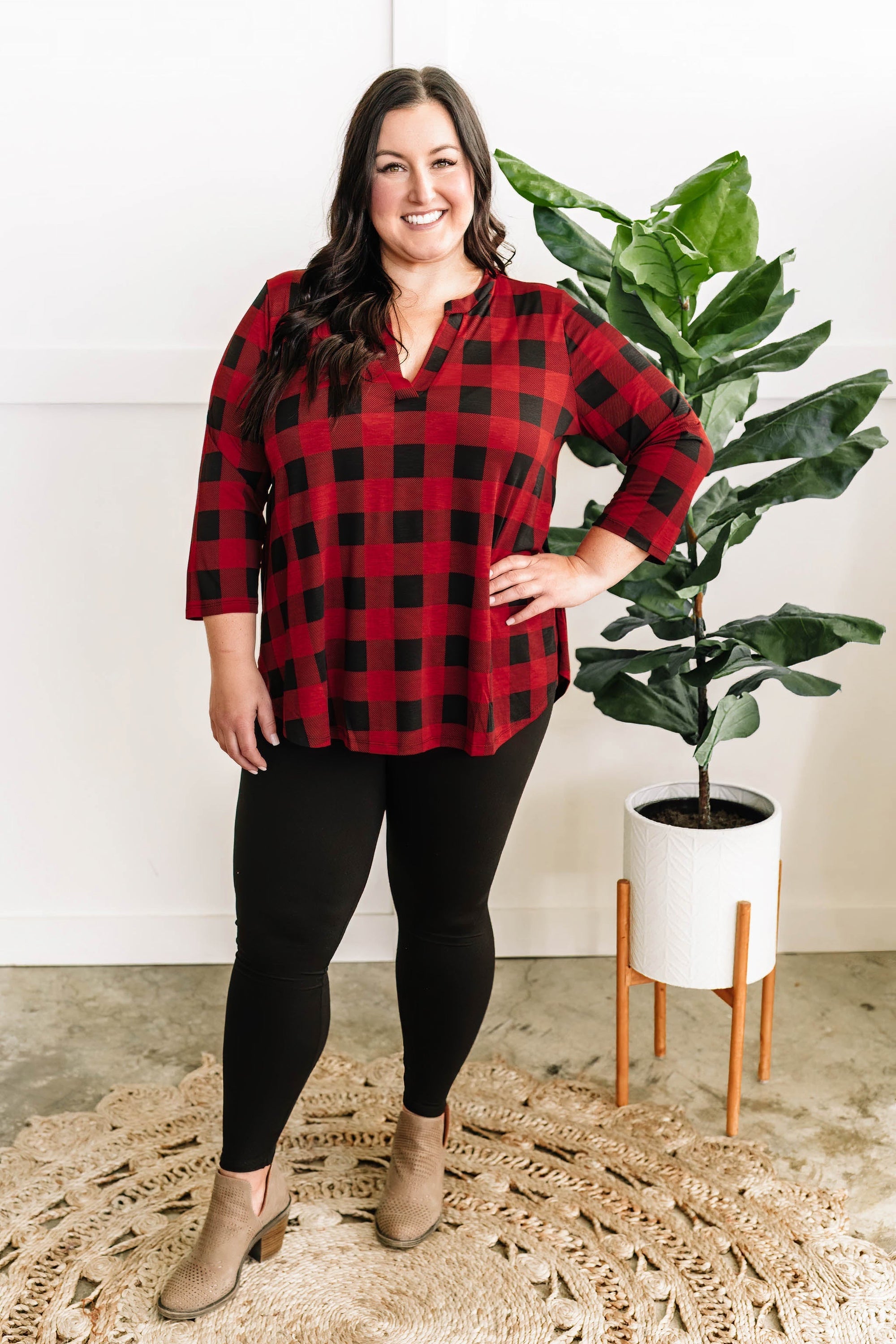 plus size red buffalo plaid shirt