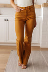 Judy Blue - Melinda High Rise Control Top Flare Jeans in Marigold