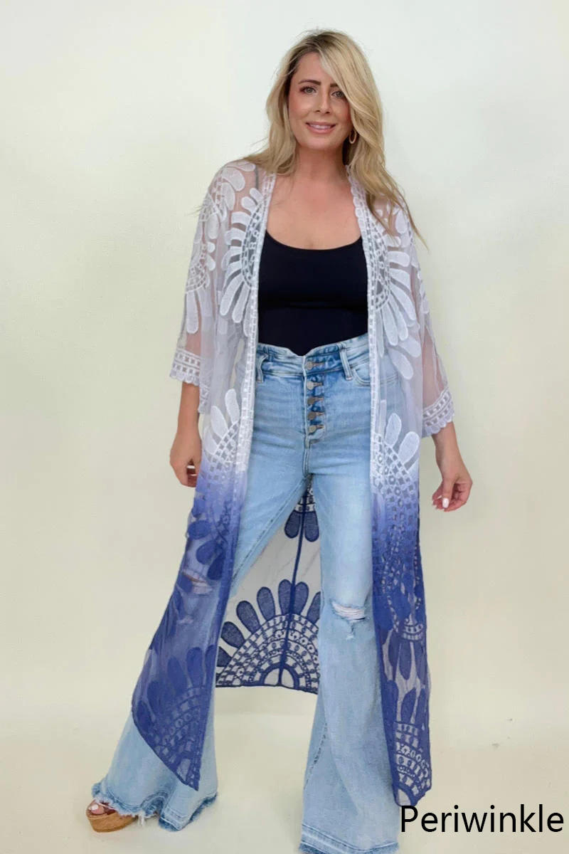 Leto Ombre Bohemian Lace Kimono - Bella Jade