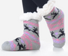 Kids Reindeer Faire Isle Fuzzy Sherpa Slipper Socks