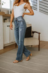 Judy Blue - Tandy High Waist Slit Hem Straight Jeans