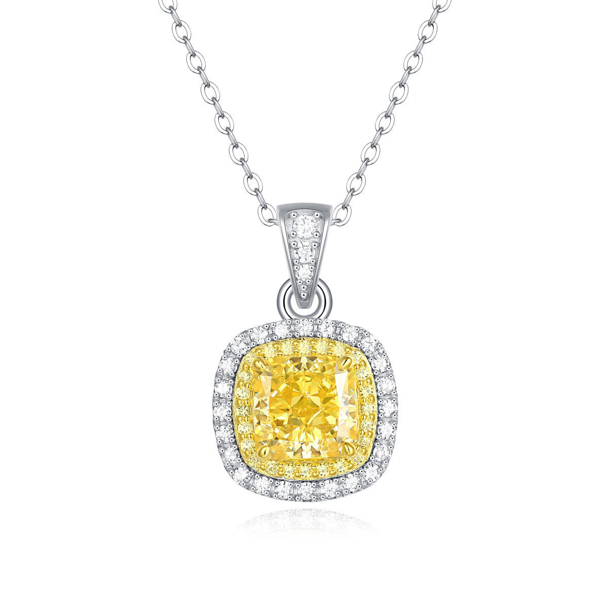 Canary Circle Pendant Necklace