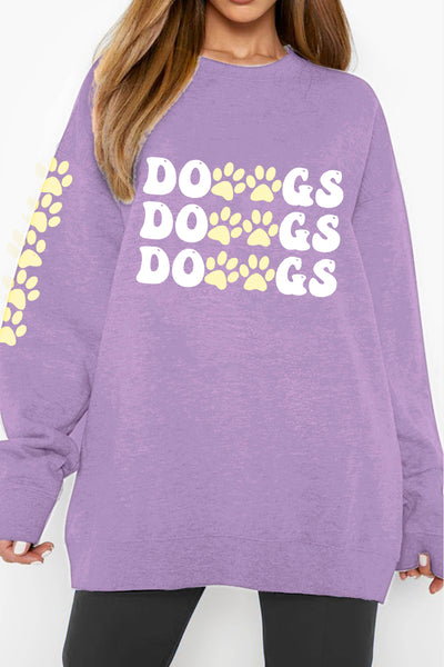 Simply Love Simply Love Full Size Round Neck Dropped Shoulder DOGS Graphic Sweatshirt