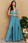 Captivating Crossback Maxi Dress in Turquoise