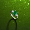 Emerald 925 Sterling Silver Emerald Cut Adjustable Rings