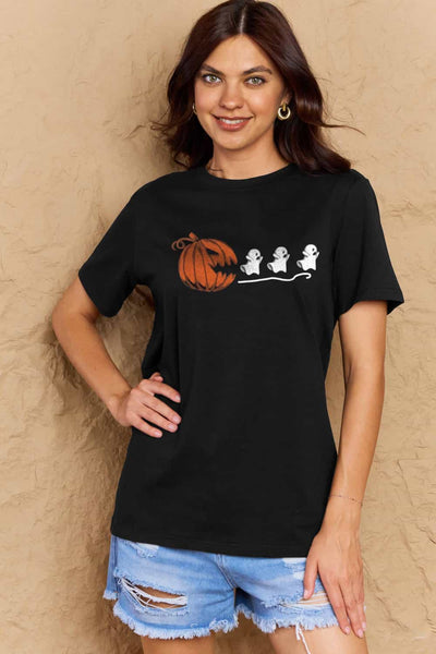 Simply Love Full Size Jack-O'-Lantern Graphic Cotton T-Shirt