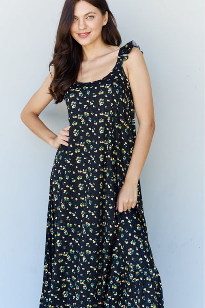 In The Garden Maxi Dress in Black Floral