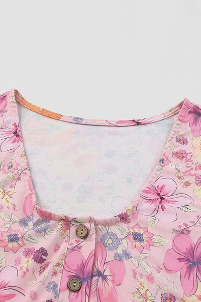 Floral Print Tiered Mini Dress