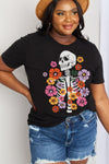 Simply Love Simply Love Full Size Skeleton & Flower Graphic Cotton Tee