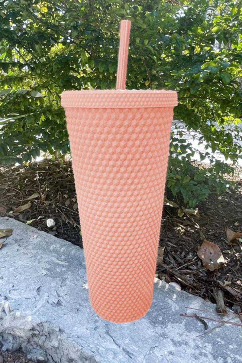 Light Pink Matte Diamond Tumbler Cup