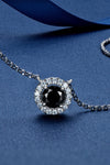 Black 1 Carat Moissanite Pendant Necklace