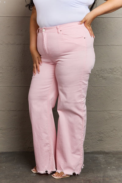 RISEN Raelene High Waist Wide Leg Jeans - Light Pink – Rust and Rose  Boutique