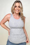 FawnFit Slim Fit High Neck Ribbed Tank Top With Built-In Bra