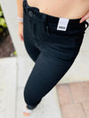Sample Judy Blue High Waist "Control Top" with Shark Hem & Back Shield Pkt Skinny Jeans