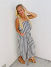 Modern Stripes Sleeveless Jumpsuit