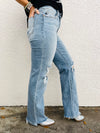 Judy blue Rose High Rise 90's Straight Jeans in Light Wash