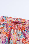 Abstract Floral Smocked High Waist Pants